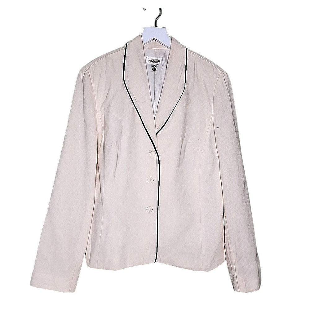 Talbots‎ Wool Ivory Blazer 18 Single Breasted Three Button No Vent Old Money